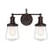 Designers Fountain Taylor 15.25in 3-Light Satin Bronze Industrial Indoor Vanity Light with Clear Glass Shades 69502-SB - alternate 1